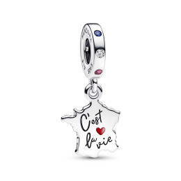 Le Charm pendentif Pandora, carte de France, c'est la vie, argent 925/1000, 792673C01