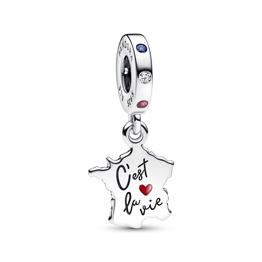 Le Charm pendentif Pandora, carte de France, c'est la vie, argent 925/1000, 792673C01