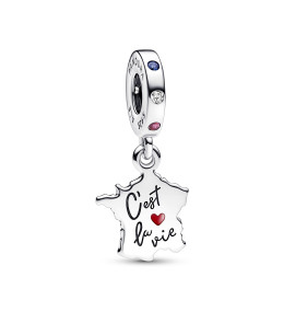 Le Charm pendentif Pandora, carte de France, c'est la vie, argent 925/1000, 792673C01