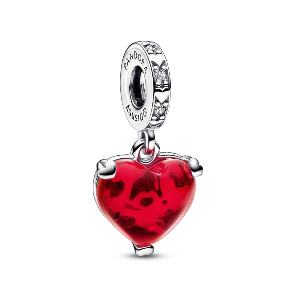 Le Charm Pandora pendentif, Verre de Murano Rouge Disney Baiser de Mickey & Minnie, Argent 925/1000, 792522C01