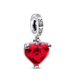 Le Charm Pandora pendentif, Verre de Murano Rouge Disney Baiser de Mickey & Minnie, Argent 925/1000, 792522C01