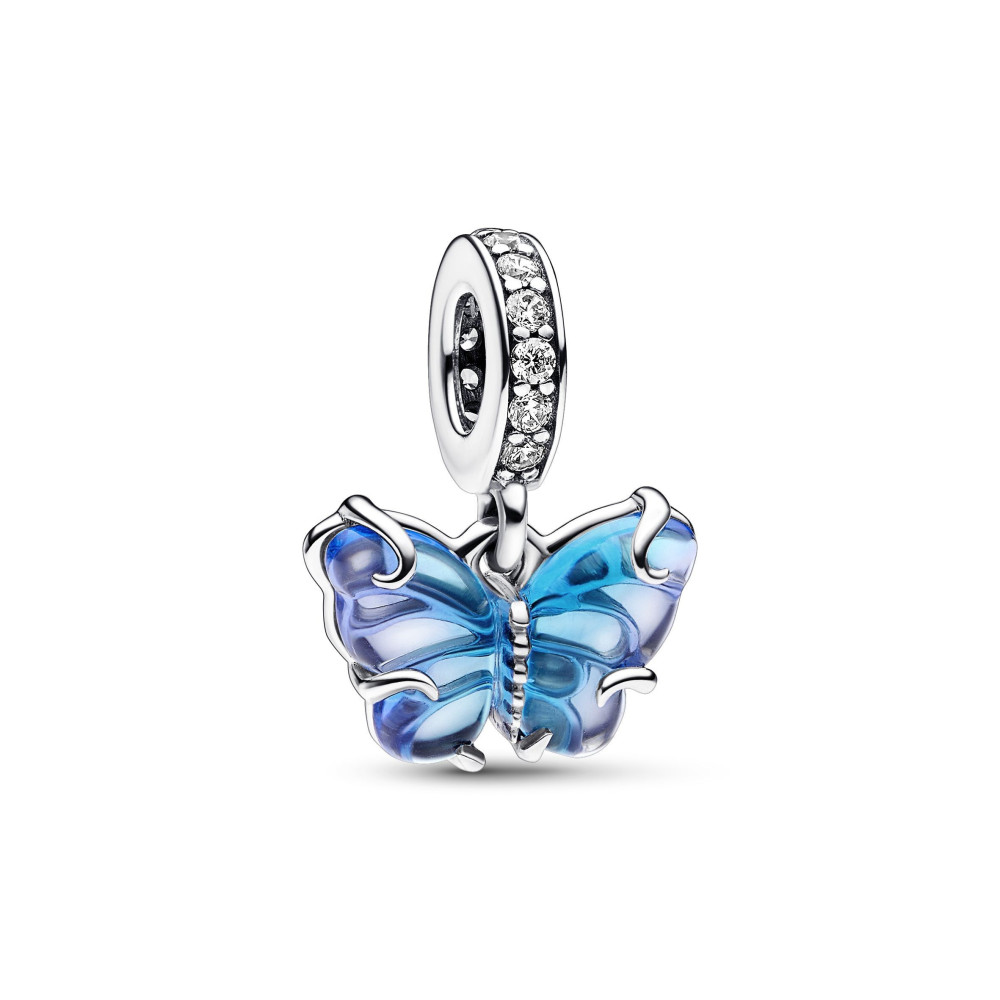 Le Charm Pendentif Pandora moments, papillon en verre de Murano, Argent 925/1000, 792698C01