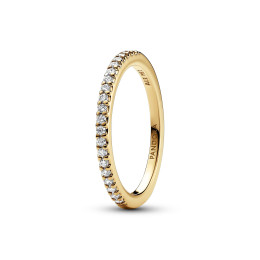 La Bague Pandora, Anneau Scintillant, en dorée or jaune 585/1000, 162999C01.