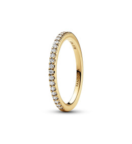 La Bague Pandora, Anneau Scintillant, en dorée or jaune 585/1000, 162999C01.