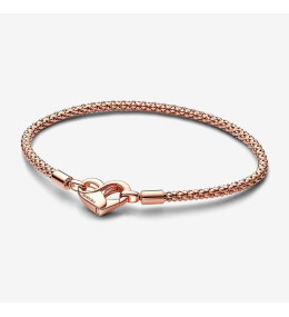 Le Bracelet Pandora Moments, Mailles cloutées, en métal doré or rose 585/1000, 582731C00