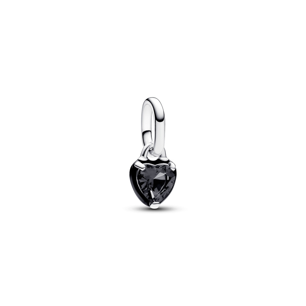 Le Mini Dangle Pandora Me, Coeur chakra noir, en argent 925/1000, 793042C01