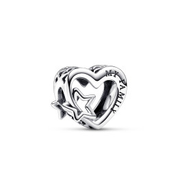 Le Charm Pandora, Ajouré Famille Cœur et Étoile, en argent 925/1000, 792829C00