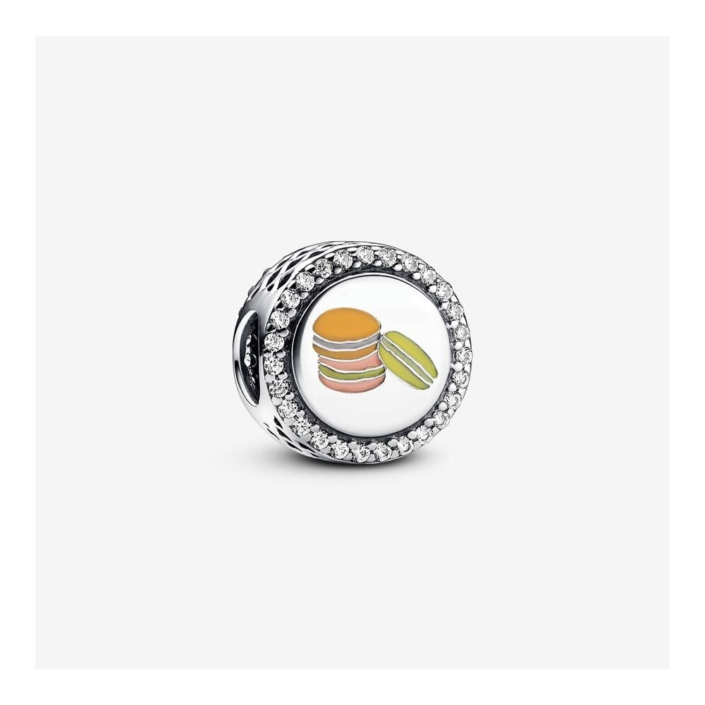 Le Charm Pandora, gravable macaron, en argent 925/1000, 792016CZ_E048