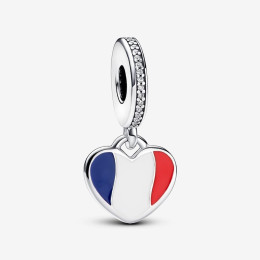 Le Charm pendentif Pandora, gravable drapeau français, en argent 925/1000, 792017CZ_E017