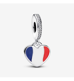 Le Charm pendentif Pandora, gravable drapeau français, en argent 925/1000, 792017CZ_E017