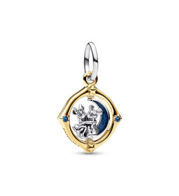 Le Charm pendentif Pandora, Disney Mickey et Minnie Lune Pivotante, en argent 925/1000 et doré or jaune 585/1000, 762955C01