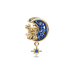 Le Charm Pandora, Croissant de Lune Disney Mickey & Minnie, en doré or jaune 585/1000, 762956C01