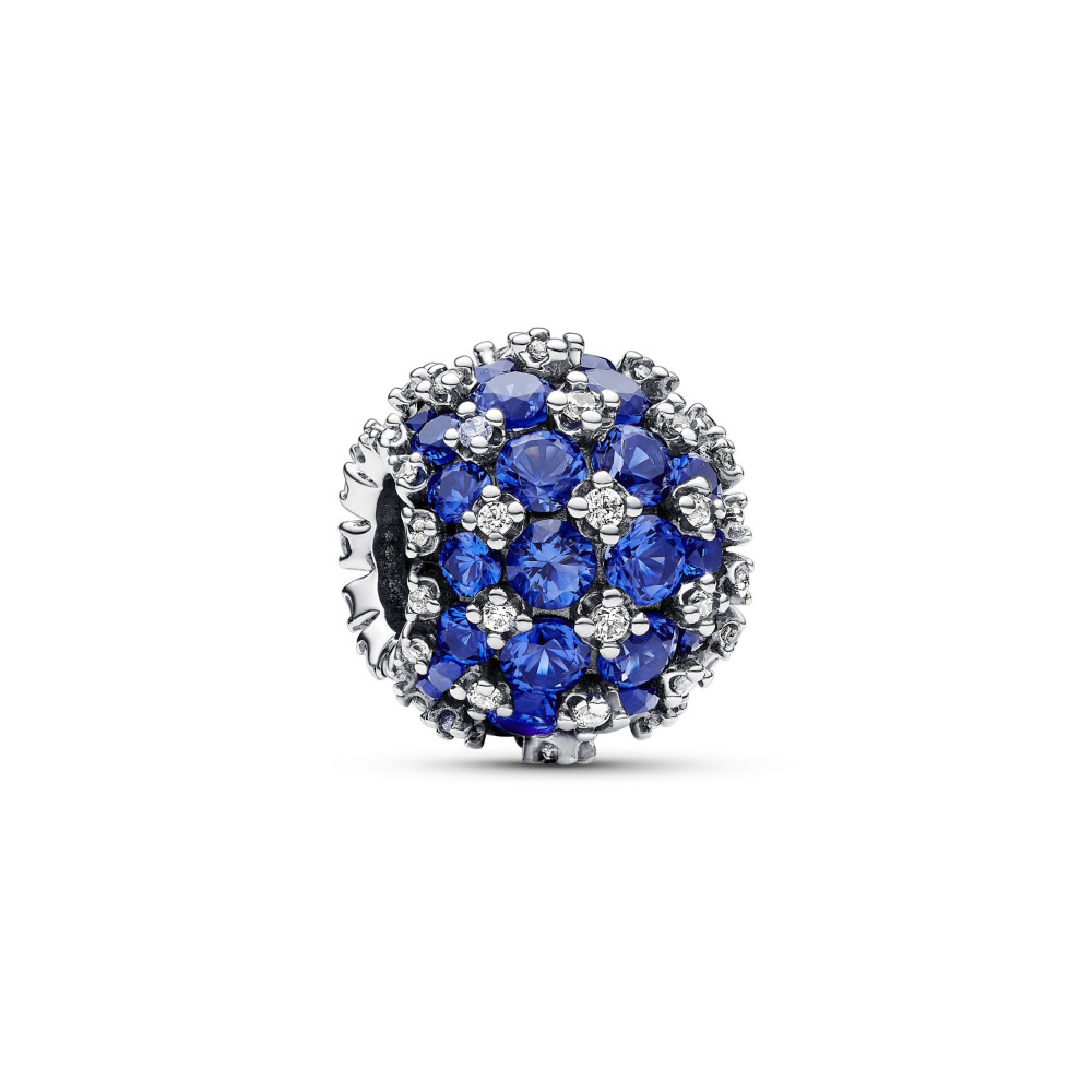 Le Charm Pandora, Rond Pavé Bleu Scintillant, en argent 925/1000, 792630C02