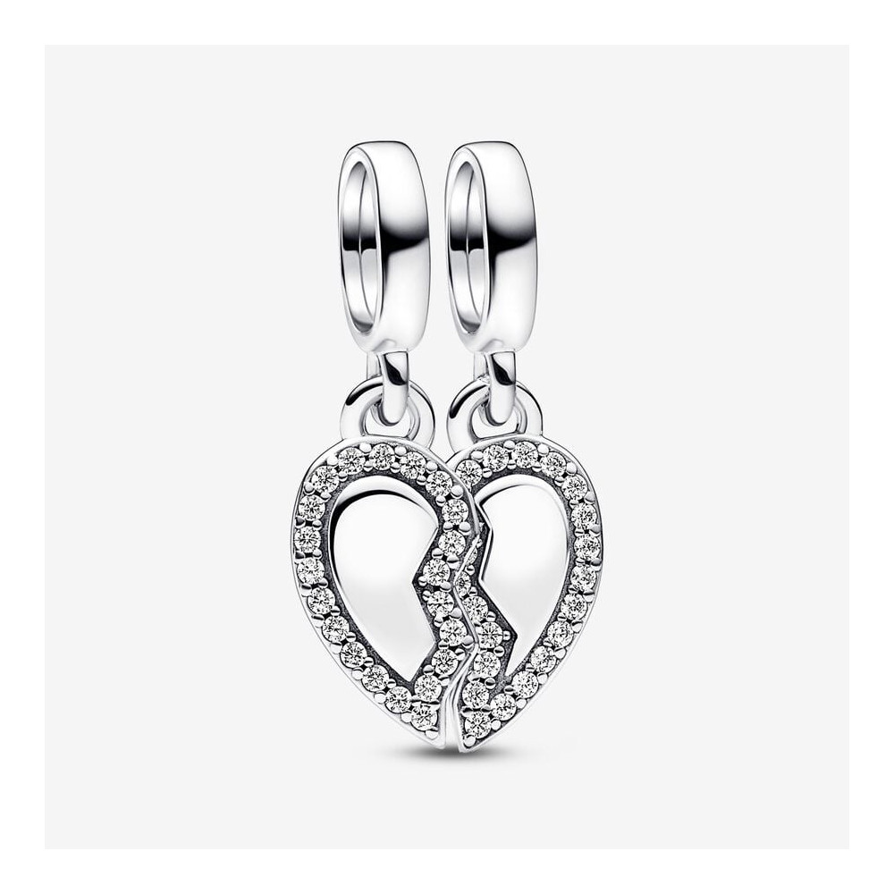 Le Charm pendentif, Pandora moments, coeur de l'amitié séparable, Argent 925/1000, 792743C01 Le Charm pendentif, Pandora moments, coeur de l'amitié séparable, Argent 925/1000, 792743C01
