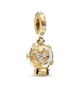 Le Charm pendentif Pandora, Boule de Neige Cœur et Flocon, en doré or jaune 585/1000, 762825C01