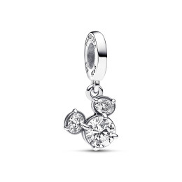 Le Charm pendentif Pandora, Disney Tête de Mickey Silhouette Scintillante, en argent 925/1000, 793031C01