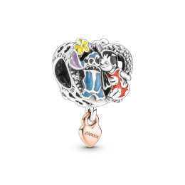 Le Charm Pandora moments, Disney x Pandora, Ohana Lilo & Stitch, en argent 925/1000, doré or rose 585/1000, 781682C01.