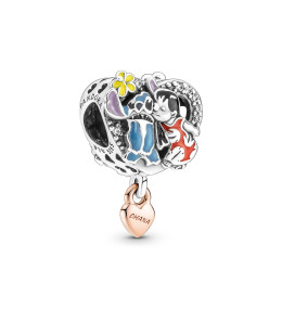 Le Charm Pandora moments, Disney x Pandora, Ohana Lilo & Stitch, en argent 925/1000, doré or rose 585/1000, 781682C01.
