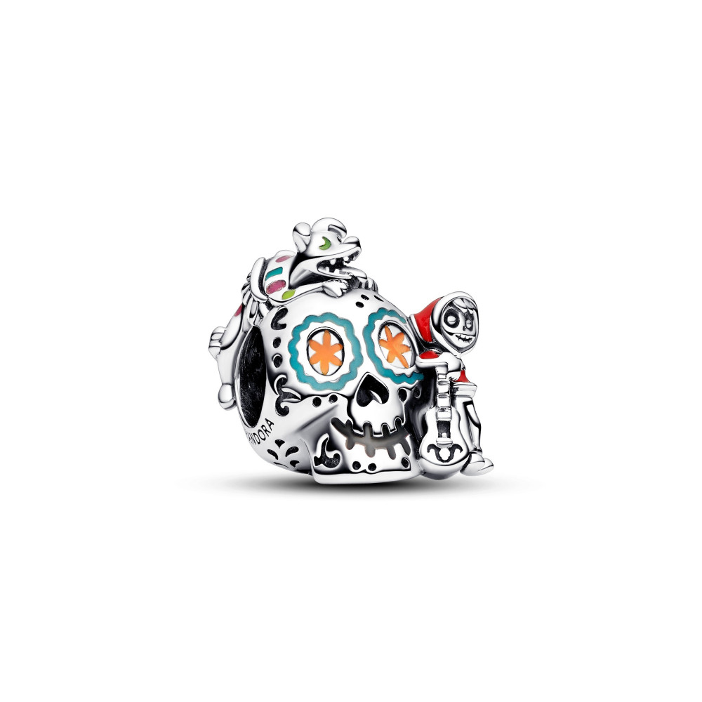 Le Charm Pandora Phosphorescent Disney Pixar Coco Crâne Miguel & Dante, en argent 925/1000, 792817C01
