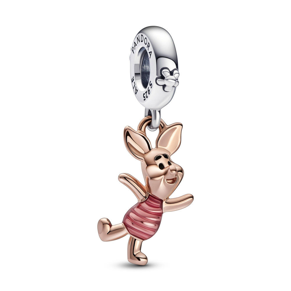Le Charm Disney, Pandora Rose, Porcinet Winnie l'Ourson , en doré or rose 585/1000, 782208C01.