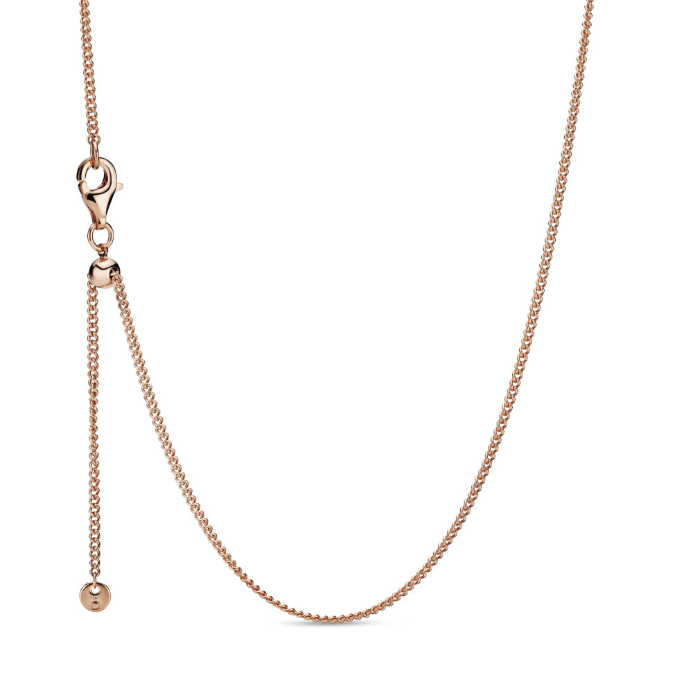 Le Collier Pandora, mailles gourmette, en métal doré or rose 585/1000, 388283-60.