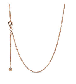 Le Collier Pandora, mailles gourmette, en métal doré or rose 585/1000, 388283-60.