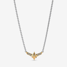 Le Collier Pandora, Étoile à Huit Branches de Captain Marvel, argent 925/1000 et doré or jaune 585/1000, 362745C01-50.