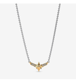 Le Collier Pandora, Étoile à Huit Branches de Captain Marvel, argent 925/1000 et doré or jaune 585/1000, 362745C01-50.