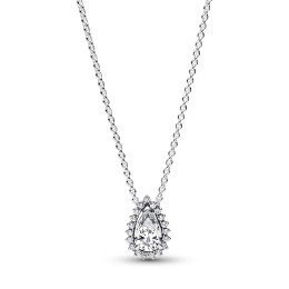 Le Collier pendentif Pandora Moments, halo poire scintillante, en argent 925/1000, 392832C01-45.