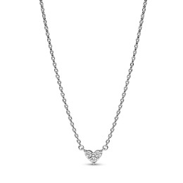 Le Collier Pandora Timeless, coeur 3 pierres, en argent 925/1000, 393014C01-45.