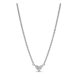 Le Collier Pandora Timeless, coeur 3 pierres, en argent 925/1000, 393014C01-45.