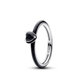 La Bague Pandora Me, Coeur chakra noir, en argent 925/1000, 193088C01