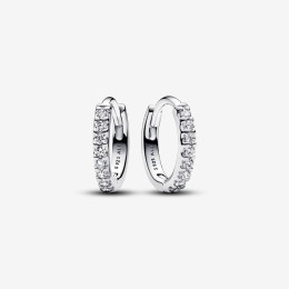 Les Boucles d'oreilles créoles Pandora, Enveloppantes Scintillantes, en argent 925/1000, 293015C01.