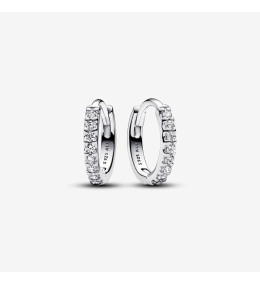Les Boucles d'oreilles créoles Pandora, Enveloppantes Scintillantes, en argent 925/1000, 293015C01.