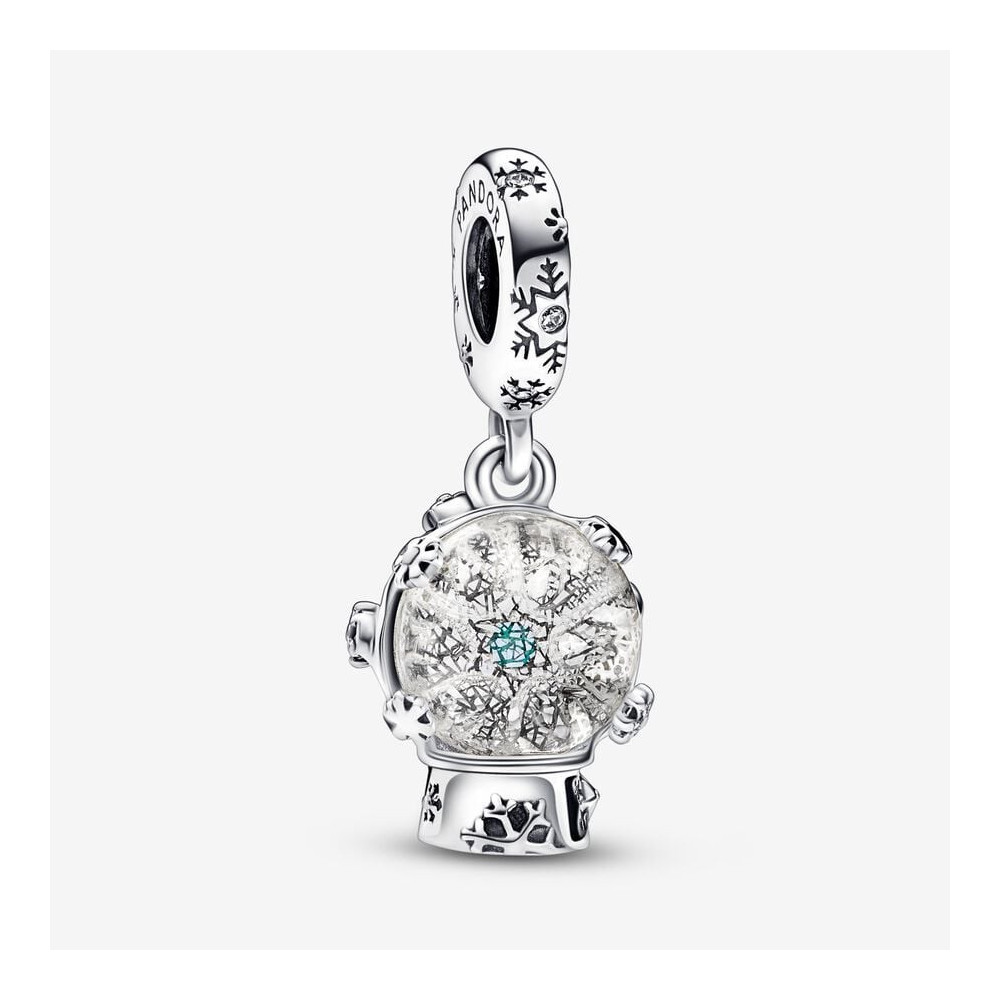 Le Charm Pendentif Pandora, Boule à Neige Flocon de Neige, Argent 925/1000, 792369C01.