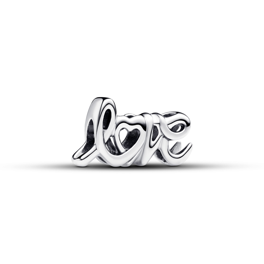 Le Charm Pandora, Love en lettres cursives, en argent 925/1000, 793055C00