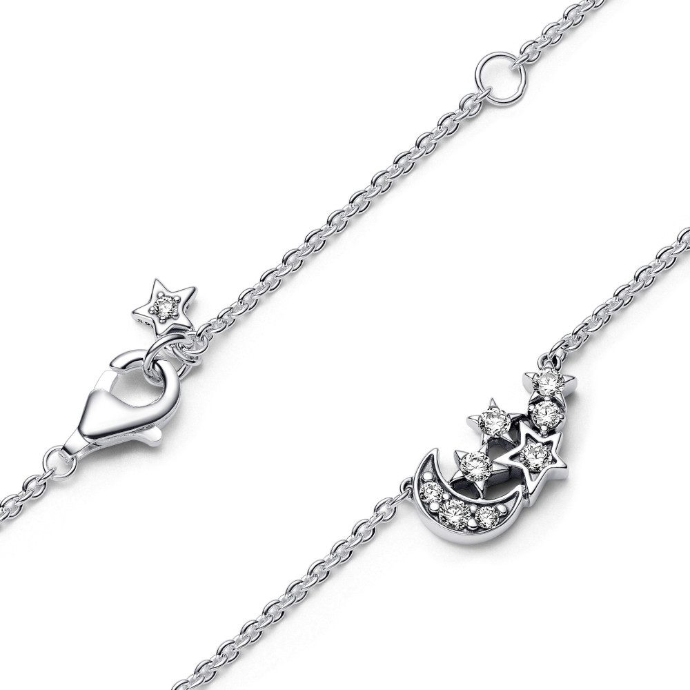 Collier En Argent 925/1000ème - Pendentif Lune, étoile Et Losange, Occasion, Superbe Affaire à 19€