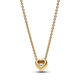 Le Collier Pandora Timeless, coeur scintillant, en métal doré or jaune 585/1000, 368425C01-45.