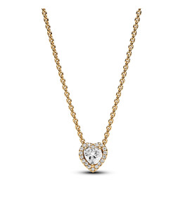 Collier Pandora Timeless, coeur scintillant, en métal doré or jaune 585/1000, 368425C01-45