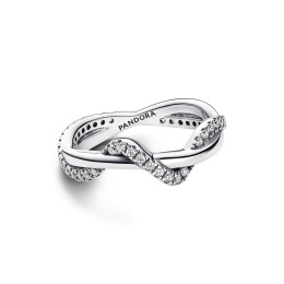 La Bague Pandora Timeless, vagues entrelacées scintillantes, en argent 925/1000, 193098C01