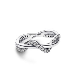 La Bague Pandora Timeless, vagues entrelacées scintillantes, en argent 925/1000, 193098C01