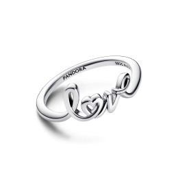 La Bague Pandora moments, Love en lettres cursives, en argent 925/1000, 193058C00