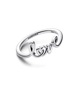 La Bague Pandora moments, Love en lettres cursives, en argent 925/1000, 193058C00