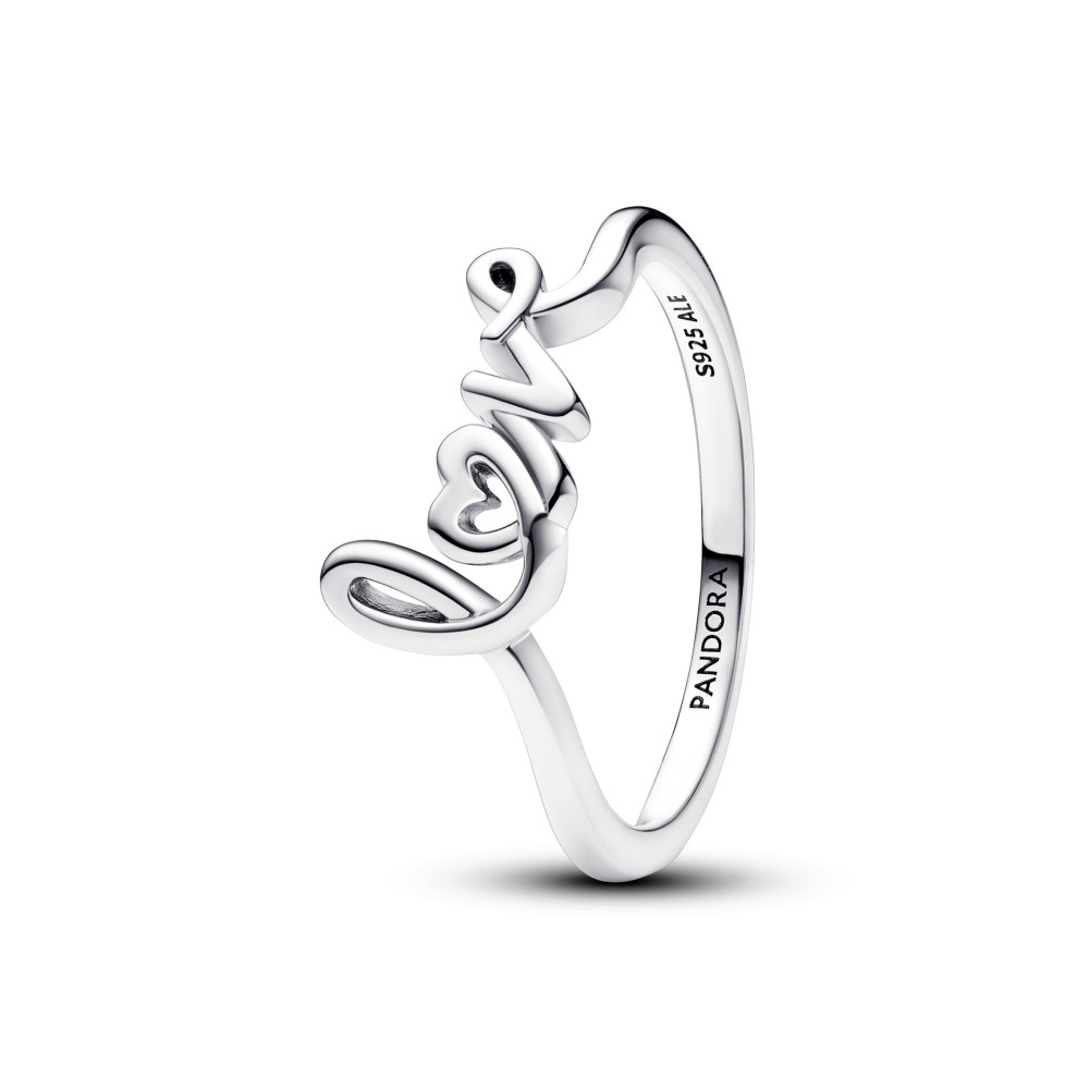 Bague Pandora moments, Love en lettres cursives, en argent 925/1000, 193058C00