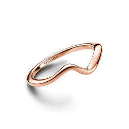La Bague Pandora Timeless, vague polie, en métal doré or rose 585/1000, 183095C00