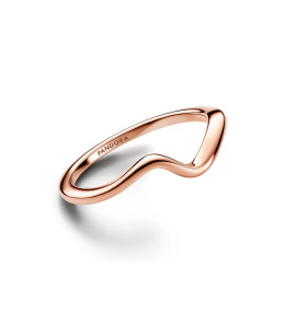 La Bague Pandora Timeless, vague polie, en métal doré or rose 585/1000, 183095C00