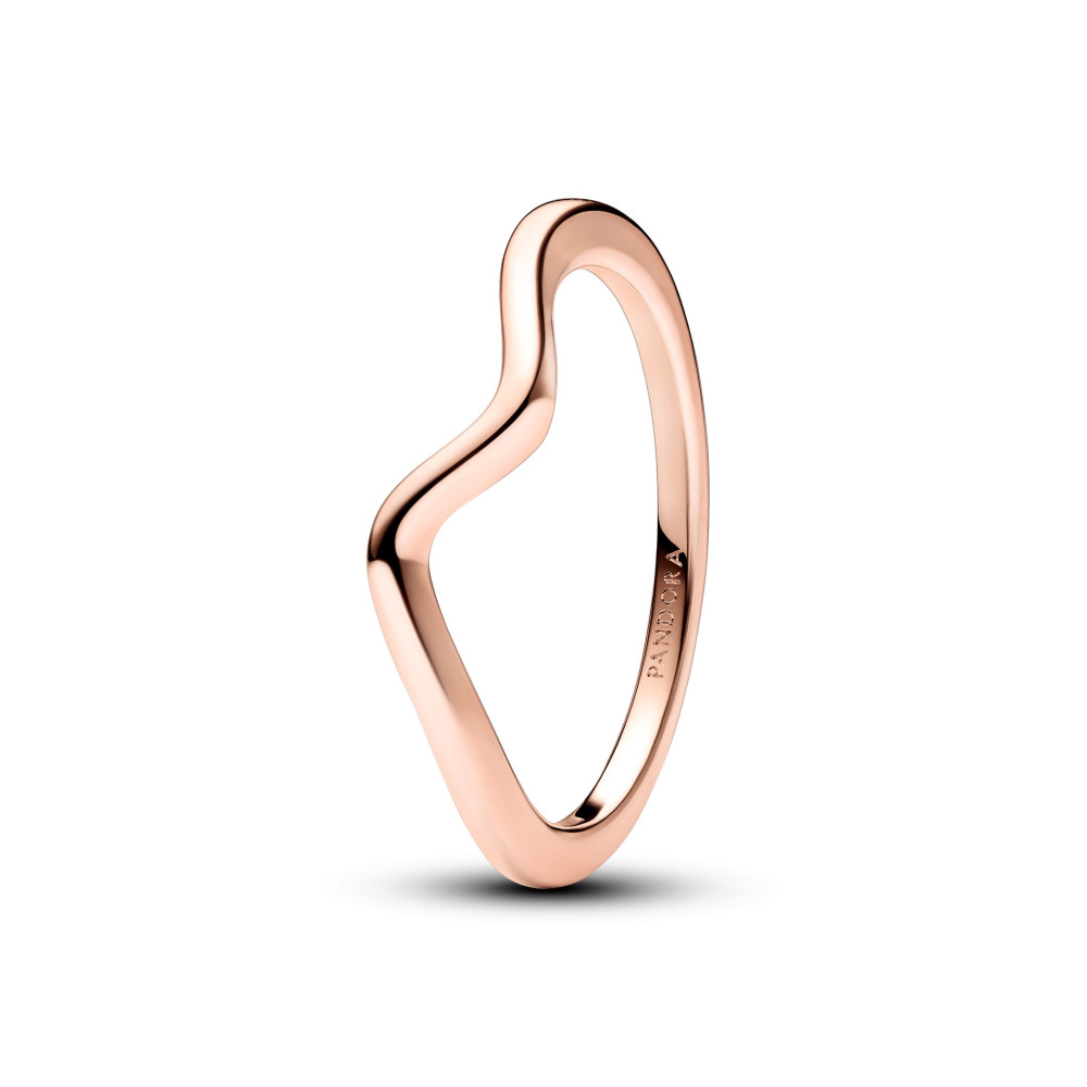 Bague Pandora Timeless, vague polie, en métal doré or rose 585/1000, 183095C00