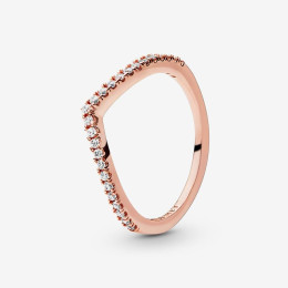 Bague Vœu Scintillant, PANDORA, en Dorée Rose 186316CZ