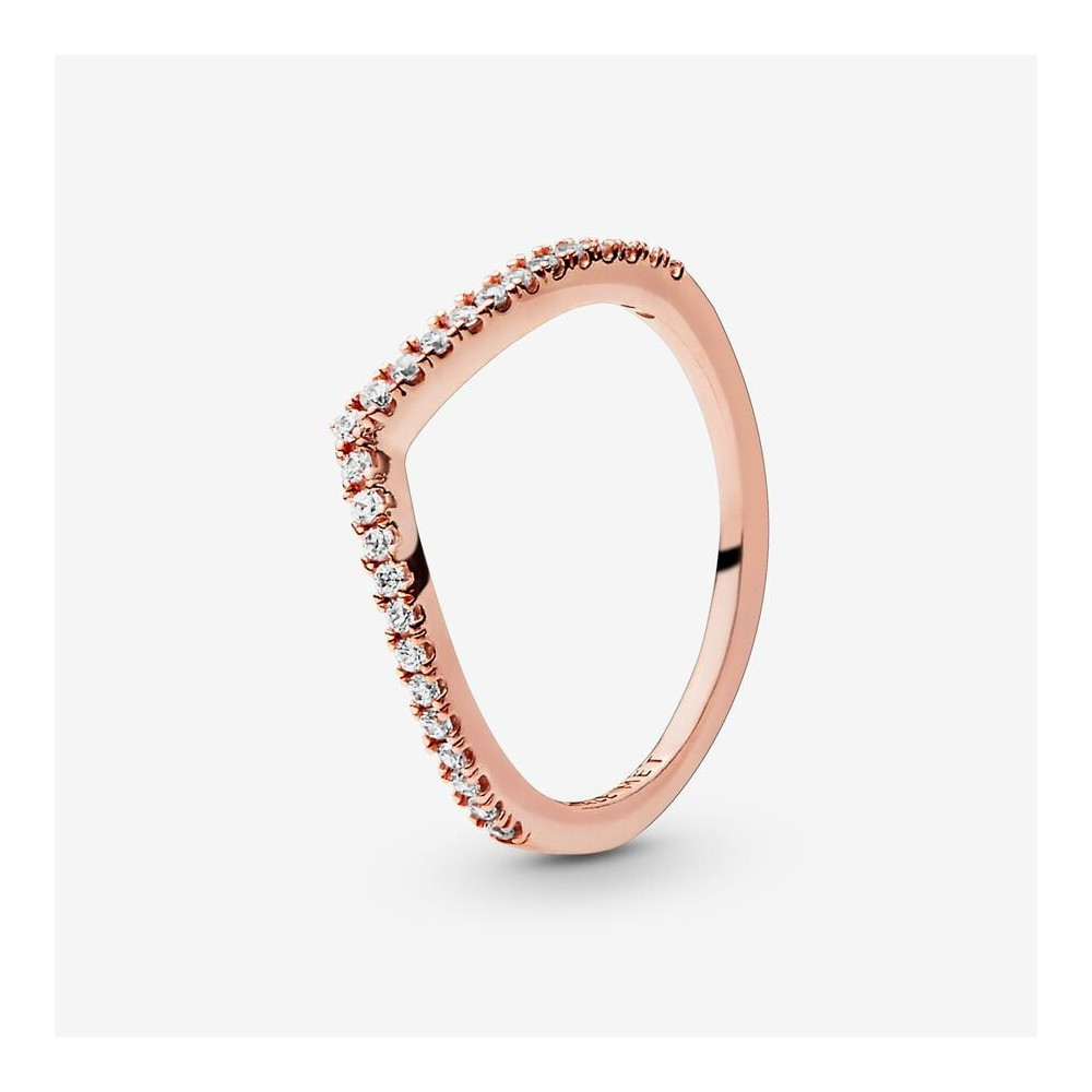Bague Vœu Scintillant, PANDORA, en Dorée Rose 186316CZ