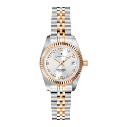 La Montre femme Jacques du Manoir, Inspiration 26mm, 3 aiguilles et date, acier bicolore, NRO.24